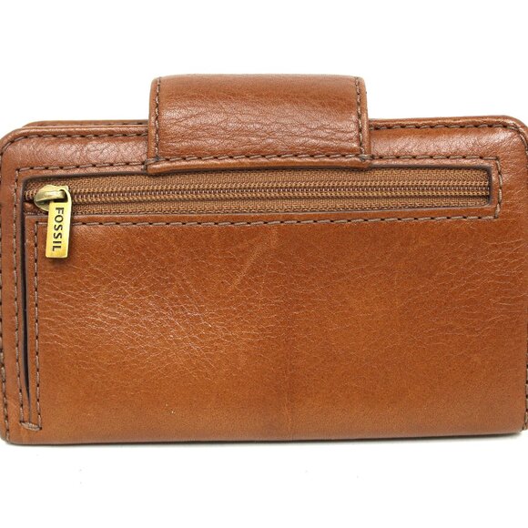 FOSSIL BI-FOLD WALLET COGNAC BROWN LEATHER - GREAT CONDITION - Picture 4 of 6